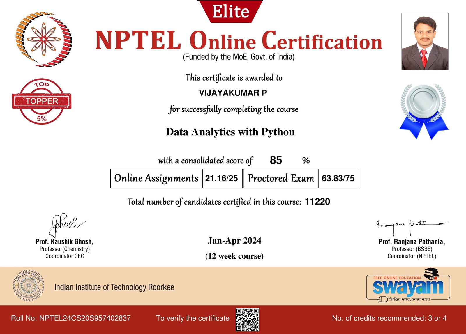 Data Analytics with Python — IIT Roorkee