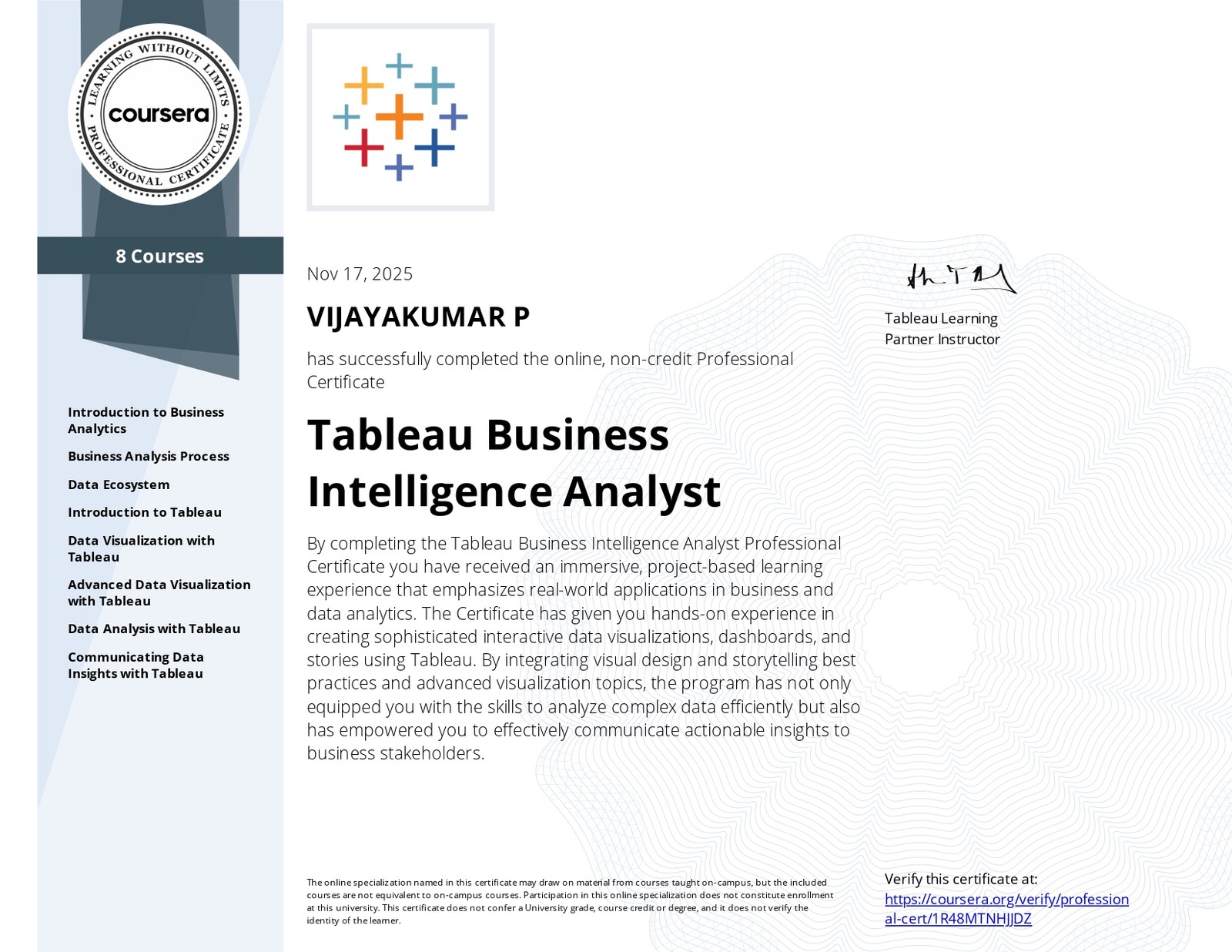 Tableau Business Intelligence Analyst — Tableau · Coursera